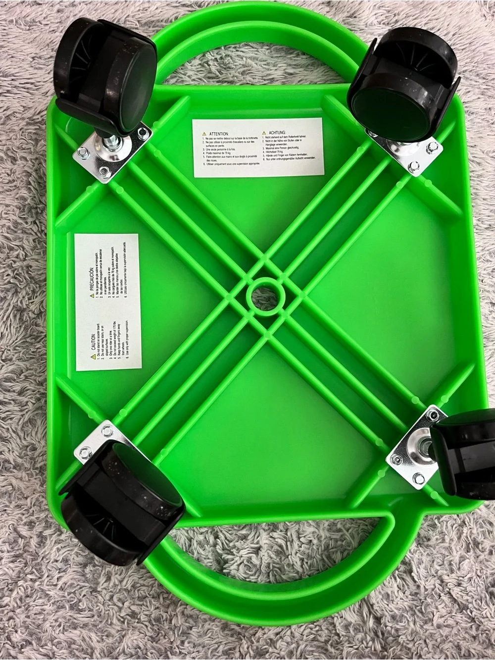 Hand2mind Rolling Indoor Seat with Handles for Kids with Wheels Green Fun Toy